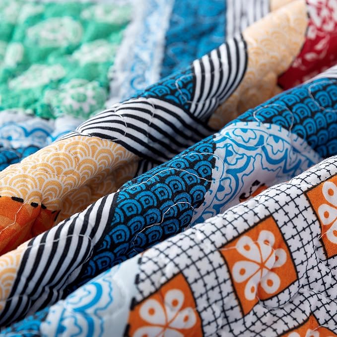 NEWLAKE Quilt Bedspread Sets - Bohemian Farmhouse Pattern Reversible Coverlet Set, King Size-Ruum Studio Home