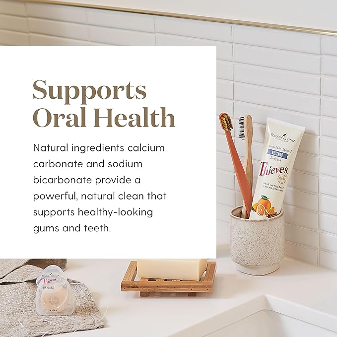 Thieves AromaBright Toothpaste by Young Living | 4 Ounces | Fluoride-Free | All-Natural | Enriched with Essential Oils to Support Healthy Teeth and Gums While Providing Long-Lasting Fresh Breath-Ruum Studio Home