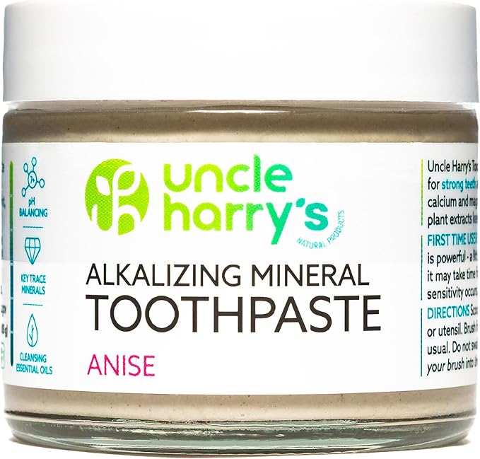 Uncle Harry's Anise Remineralizing Toothpaste | Natural Whitening Tooth Paste Freshens Breath & Promotes Enamel | Vegan Fluoride Free Toothpaste-Ruum Studio Home