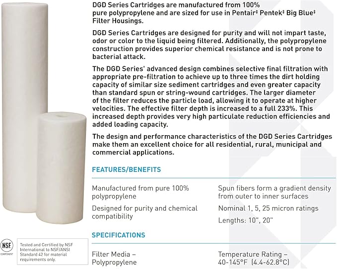 Pentair Pentek Big Blue Filter Housing Bundle with DGD-5005-20 Big Blue Water Filter Cartridge-Ruum Studio Home