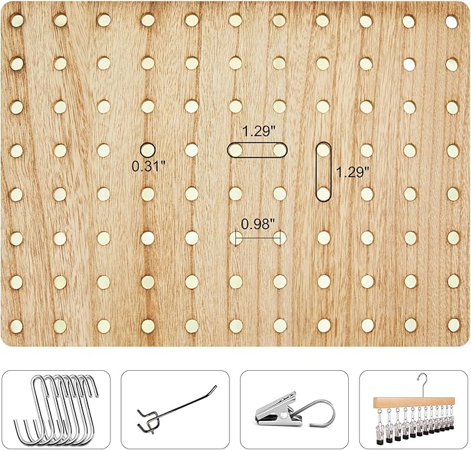 ‌Room Divider Freestanding Folding Pegboard Privacy Screen | 6-Panel Display Stand for Jewelry, Craft Shows, Retail | Natural Wood, Portable & Space-Saving Design-Ruum Studio Home