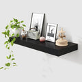 Deep Floating Shelves for Wall | 30 Inch Wide x 12 Inch Black Deep Floating Shelves | 30W x 12D Rustic Wood Wide Wall Shelves | Bookshelf Laundry Shelf TV Shelf-Ruum Studio Home