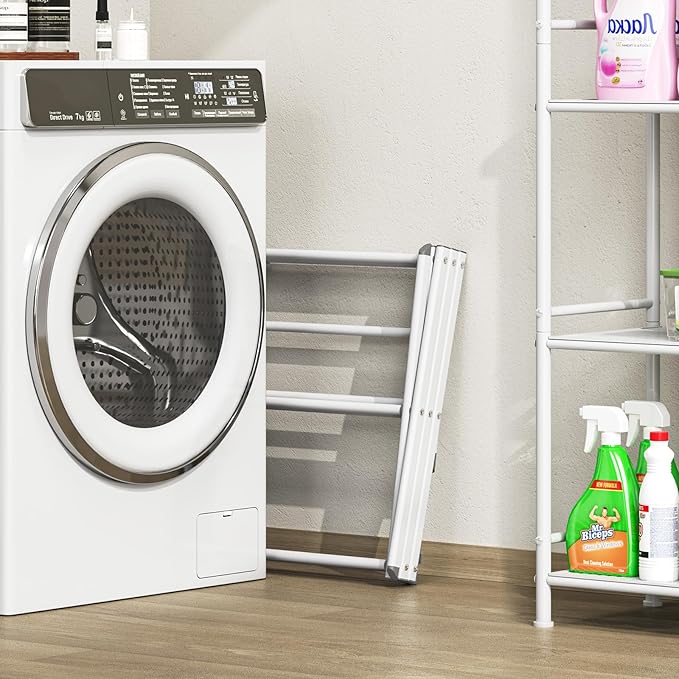 APEXCHASER Clothes Drying Rack, 3-Tier Laundry Drying Rack for Clothes, Expandable Metal Clothing Dryer, Collapsible Towel Rack, Air Drying Rack, White-Ruum Studio Home