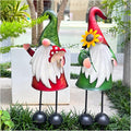 HONGLAND Metal Gnome Yard Art Outdoor Gnomes Garden Statue 18 Inch Gnome Figurine Decorative Stakes for Holiday Christmas Lawn Patio Yard Garden Decor-2 PCS-Ruum Studio Home