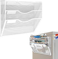 3-Tier Magnetic File Holder, No Drilling Installation File Cabinet Organizer, White Magnetic File Organizer, Magazine Rack, Magnetic Paper Holder for Refrigerator, File Cabinets,White-Ruum Studio Home
