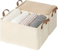 StorageWorks Storage Bins, Shelves Baskets for Organizing, Large Fabric Closet Organizers with Handles, Metal Frame, Beige（Texture）, 2-Pack-Ruum Studio Home