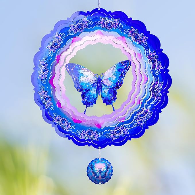 Butterfly Wind Spinners Outdoor,12 Inch Butterfly Gifts for Women Mom Grandma Wife,3D Butterflies Decorations Wind Spinners for Garden Yard Proch-Ruum Studio Home