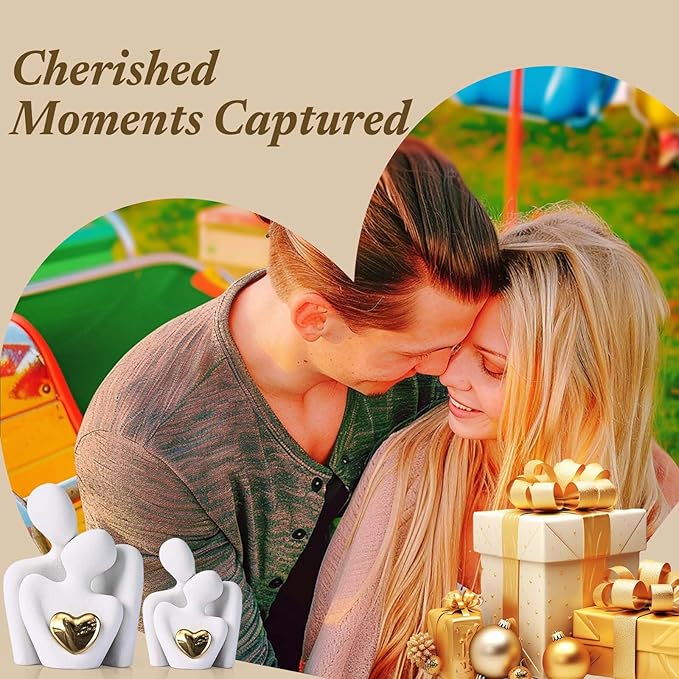 XMGZQ Mini Couple Statue Tv Stand Decor Items for Living Room Home Decor,Bedroom Decor for Couples Sculpture for Anniversary Wedding,Love Gifts for Couples 2025,Knick Knacks for Shelves-Ruum Studio Home