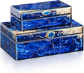 Homde Glass Decorative Storage Box: Set of 2 Boxes for Home Decor - Large Organizer with Lids for Decorations-Ruum Studio Home