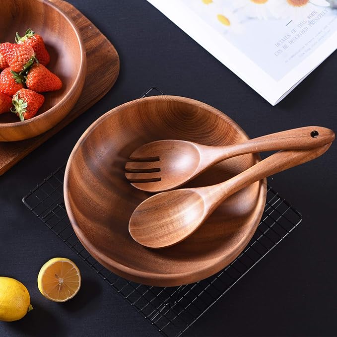 Wooden Kitchen Utensils Set,GUDAMAYE 6 PCE Wooden Spoons for Cooking,Wooden Cooking Utensils,Natural Teak Wooden Spoons For Non-stick Pan-Ruum Studio Home