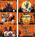 Plastic Placemats Set of 6 Halloween Table Mats - Trick or Treat Kitchen Decor - Wipe Clean, Washable, Recyclable - Orange Place Mats for Indoor/Outdoor - Heat Resistant - Kitchen/Dining Table-Ruum Studio Home