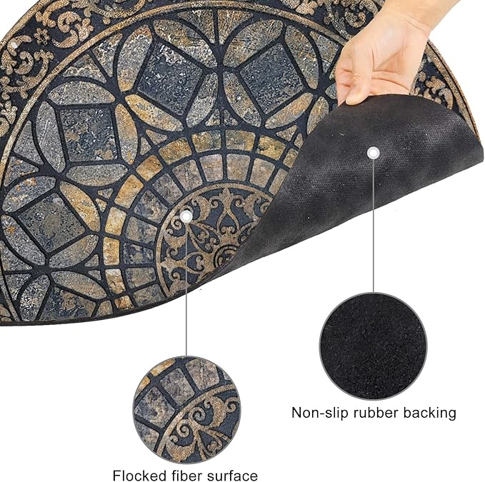 CHICHIC Entrance Door Mat Large 24 x 36 Inch Entry Way Doormat Front Door Rugs Outdoors Heavy Duty Welcome Mat Non Slip Rubber Back Low Profile for Garage, Patio, High Traffic Area, Grey-Ruum Studio Home