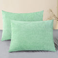 CaliTime Throw Pillow Covers Decorative 20 X 26 Inches Pack of 2 Cozy Chenille Standard Pillow Shams Cases for Couch Sofa Bed Living Room Home Grey Green-Ruum Studio Home