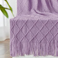 inhand Knitted Throw Blanket for Couch and Bed, Soft Living Room Home Decor Knitted Blanket with Tassel, Outdoor Lightweight Breathable Summer Blanket, Farmhouse Warm Woven Decorative, 50"x60"-Ruum Studio Home