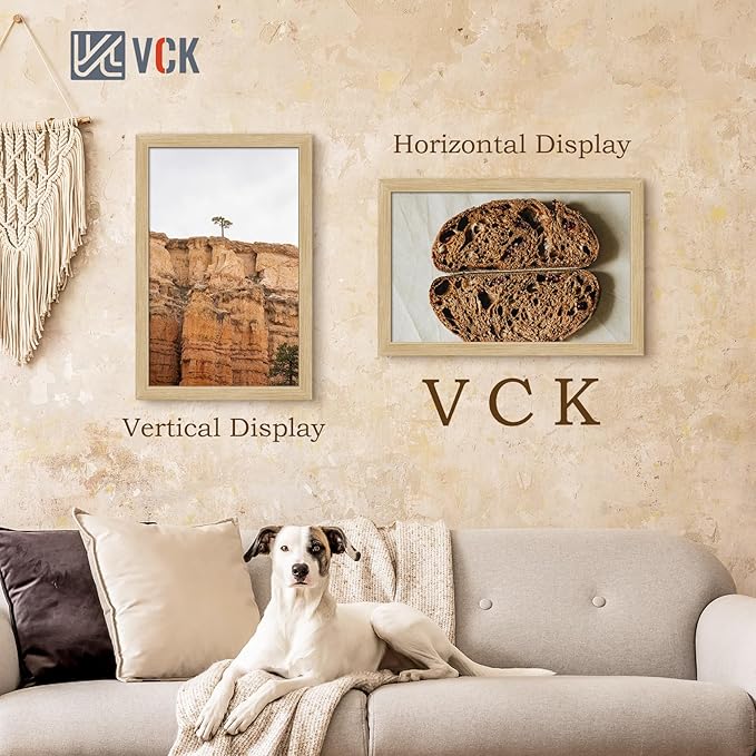VCK 14x22 Picture Frame Set of 3 - Oak, Natural Solid Wood Poster Frames, Wall Gallery Frame-Ruum Studio Home