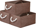 WarmHome Fabric Storage Bin Shelf Basket for Home, Closet(Brown-3 Pack, 13.8L9.8W6.7H)-Ruum Studio Home