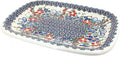 Blue Rose Polish Pottery Garden Butterfly Medium Rectangular Serving Platter-Ruum Studio Home