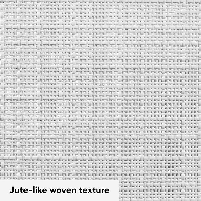 Curver Set of 4 Jute Large Decorative Plastic Organization and Storage Baskets, Perfect Bins for Home Office, Closet Shelves, Kitchen Pantry and All Bedroom Essentials, White-Ruum Studio Home