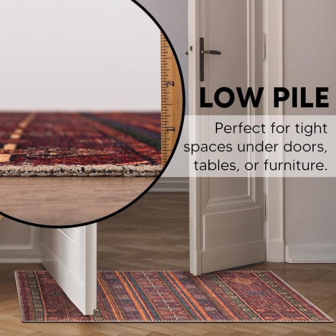 Keen Home Design 2x3 Rug - Machine Washable Entry Rug with Non-Slip Backing, Ideal for Enteryway, Kitchen, Bathroom, Laundry Room - Vintage, Easy Clean, Durable, Low Pile Rug - (2' x 3')-Ruum Studio Home