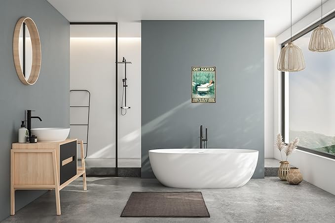 Mermaid Bathroom Decor Gift Tin Sign - Unless You Are Just Visiting Dot'T Make It Weird - Kitchen Metal Sign Vintage Bar Home Bathroom Wall Decoration Sign People Cave Art 12 x 8 Inch-Ruum Studio Home