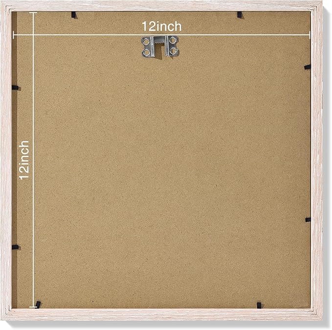 Vittanly 12x12 Picture Frames Set of 9, Shatter Resistant Plexiglass, Display 8x8 Pictures with Mat or 12x12 without Mat, Photo Frames for Wall Mount, Engineered Wood, Rustic Pink-Ruum Studio Home