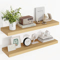 36 Inch Floating Shelves, 3D Textured Wood Grain, 36"x9.25"x1.5" Inch Deep Floating Shelves for Wall, Wooden Shelves for Bathroom, Bedroom, Living Room, Natural-Ruum Studio Home