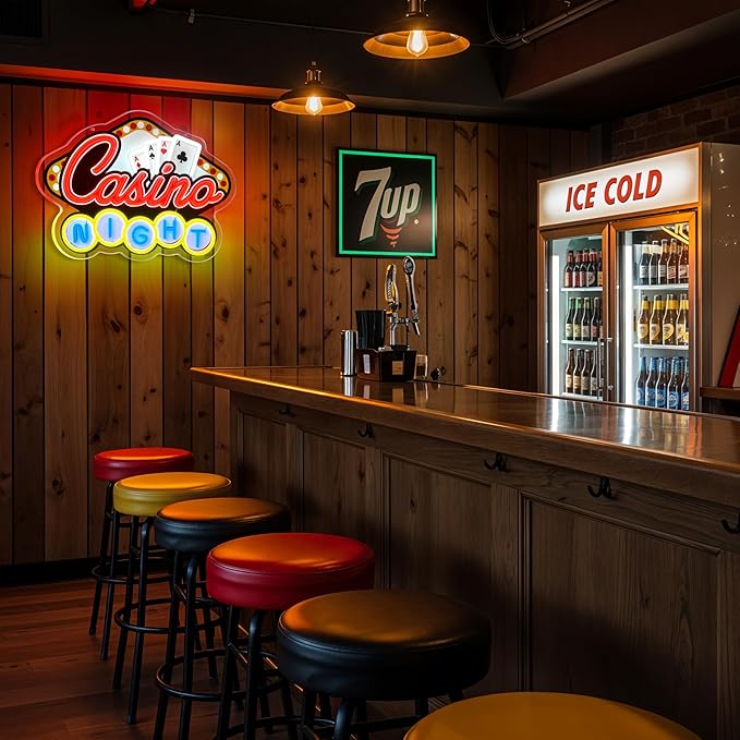 Casino Night Neon Sign for Wall Decor Casino Led Neon Light Dimmable Led Light Sign for Bar Casino Play Room Birthday Party Decor-Ruum Studio Home
