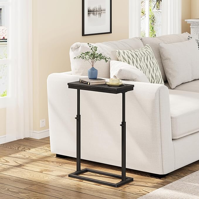 TUTOTAK End Table, Side Table, Tall Couch Table, Sofa Table, Living Room, Bedroom, Black TB01BK0832-Ruum Studio Home