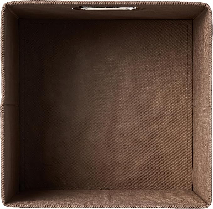 Amazon Basics Collapsible Cube Storage Organizer Bins, 6-Pack, 10.5 x 10.5 x 11 inches, Taupe-Ruum Studio Home