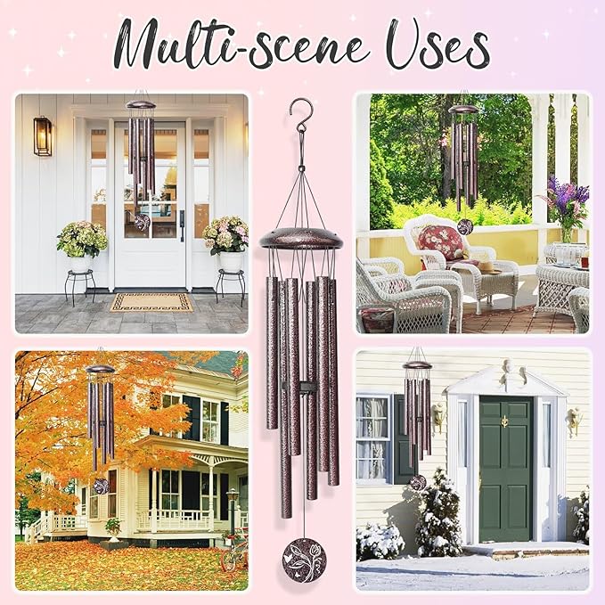 Gifts for Mimi, 25''Wind Chimes, Birthday Gift for Mimi from Grandkids, Mothers Day, Thanksgiving, Christmas Day Gifts Ideas for Love Rreminder-Ruum Studio Home