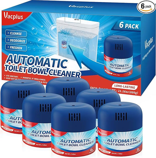 Vacplus Toilet Bowl Cleaners - 6 Pack, Krazy Clean Automatic Long-Lasting Toilet Cleaner Bottles, Easy-to-Use & Powerful Cleaning-Ruum Studio Home