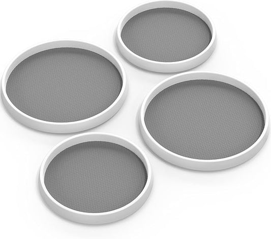 Simple Houseware Lazy Susan Spice Organizer Rotating Tray, 4-Pack (2 Medium 10'', 2 Large 12'')-Ruum Studio Home