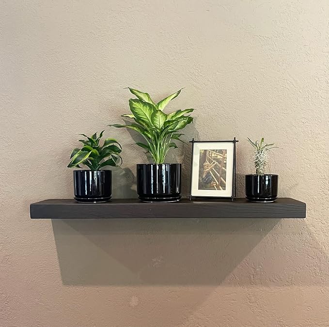 joelsantiques - 36 Inch Wooden Floating Shelves for Wall - 36x8x2 in - Made of Natural Wood - Heavy Duty Rustic Wall Shelves for Bedroom - Perfect for Living Room, Kitchen - Black-Ruum Studio Home