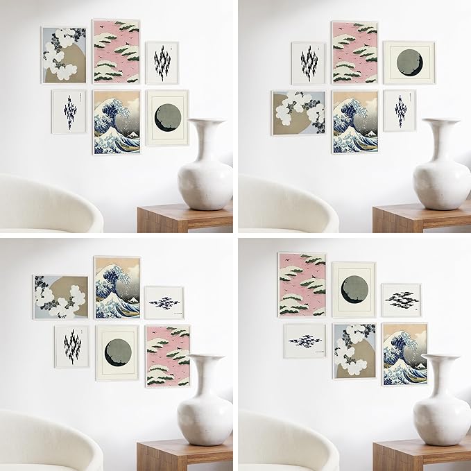 HAUS AND HUES White Frames for Gallery Wall - Set of 6 Picture Collage Frames for Wall, picture Frame Sets for Wall Collage, Gallery Wall Frame Set (Two 8x10, Two 11x14, Two 12x16 Framed White)-Ruum Studio Home