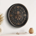 Maxstar Large Vintage Moving Gear Wall Clock, 20''Battery Operated Industrial Steampunk Metal Decor for Living Room, Office,Fireplace, Farmhouse(Arabic Number-Bronze)-Ruum Studio Home