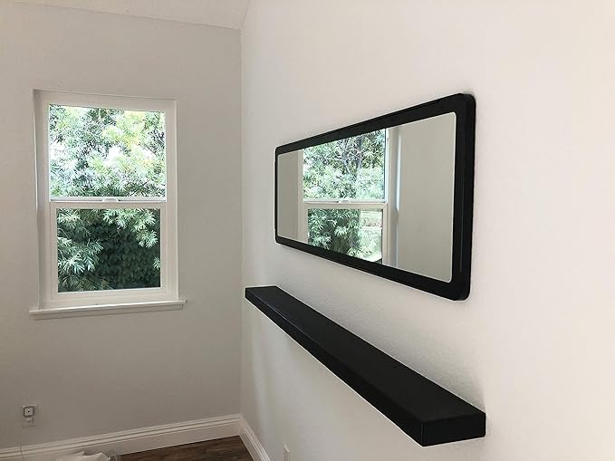 joelsantiques - 60 Inch Wooden Floating Shelves for Wall - 60x6x2 in - Made of Natural Wood - Long Heavy Duty Rustic Wall Shelves for Bedroom - Perfect for Living Room, Kitchen - Black-Ruum Studio Home