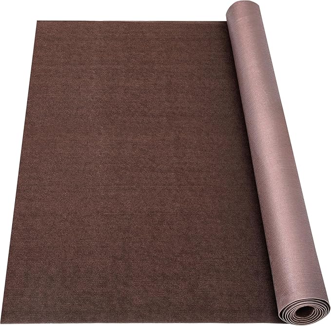 Marine Carpet,5 FT x 10 FT Brown Indoor Outdoor Carpet 0.2" Thick Boat Carpet with Water-Proof TPE Backing, Non-Slide Outdoor Marine Carpet Roll for Home, Patio, Porch, Deck-Ruum Studio Home