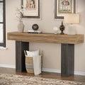Rresyet 63 Inch Long Console Table, Sofa Table Behind Sofa, Wooden Entryway Table, Farmhouse Entryway Table for Entry, Hallway, Living Room (Wood)-Ruum Studio Home