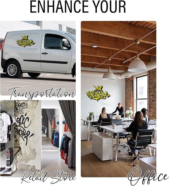 Custom Graffiti Name Wall Decal Personalized Graffiti Name Decal Graphics Large Vinyl Wall Decals for Home & Room Décor, Peel & Stick Wall Art for Kids & Teens Bedroom, Car, Vehicles-Ruum Studio Home