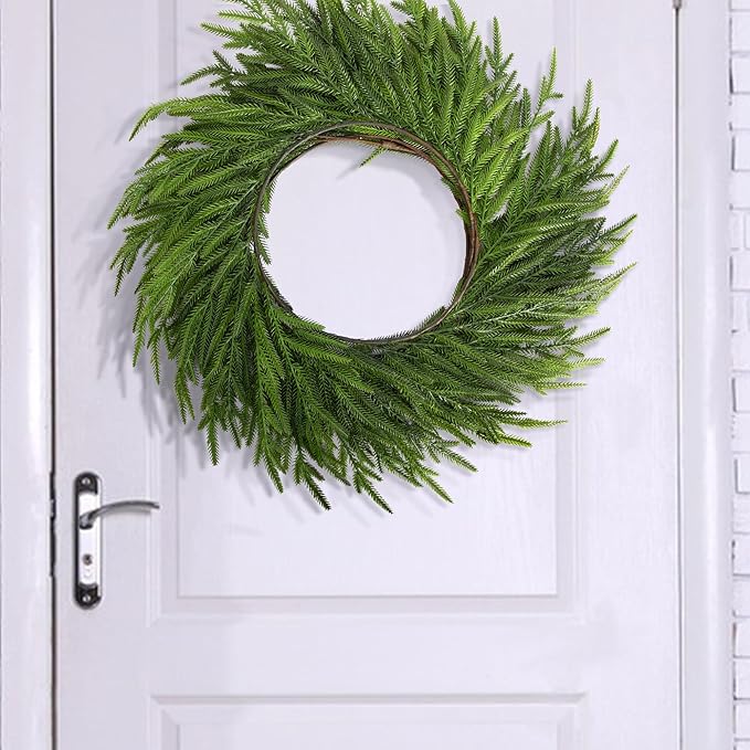 Watayo 6 Ft Christmas Norfolk Pine Garland, Dense Real Touch Pine Garland Ornament, Realistic Artificial Pines Greenery Garlands for Mantle, Table, Fireplace, Indoor, Outdoor Christmas Decoration-Ruum Studio Home