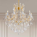 Modern Crystal Chandeliers, Gold Candle Chandelier -Luxury Chandelier Lighting Fixtures for Dining Room, Foyer, Staircase Hallway Living Room Entryway, 10 Lights-Ruum Studio Home