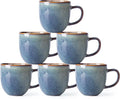AmorArc 12oz Coffee Mugs, Ceramic Coffee Mugs set of 6 for Man, Woman, Dad, Mom, Modern Coffee Mugs with handle for Latte/Cappuccino/Milk/Cocoa. Dishwasher&Microwave Safe, Ceylon Blue-Ruum Studio Home