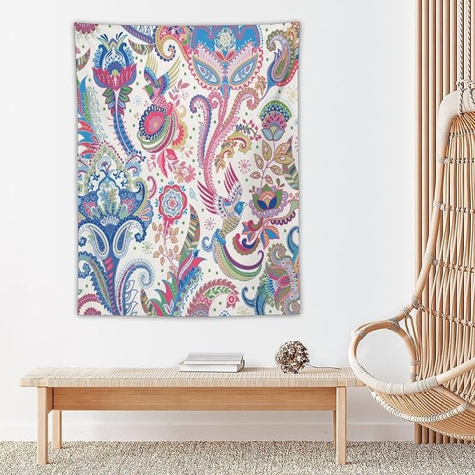 ICMOLYYENLO Boho Green Leaves Tapestry, Mid Century Abstract Tropical Palm Leaves Modern Minimalist Geometric Wall Hanging, Neutral Home Decor Art for Living Room Bedroom Dorm 60x80 Inch-Ruum Studio Home
