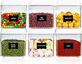 Vtopmart 6 PCS Airtight Food Storage Containers, BPA Free Plastic Snack Containers with Easy Lock Lids, for Kitchen Pantry Organization and Storage, Include 24 Labels, 0.5L-Ruum Studio Home