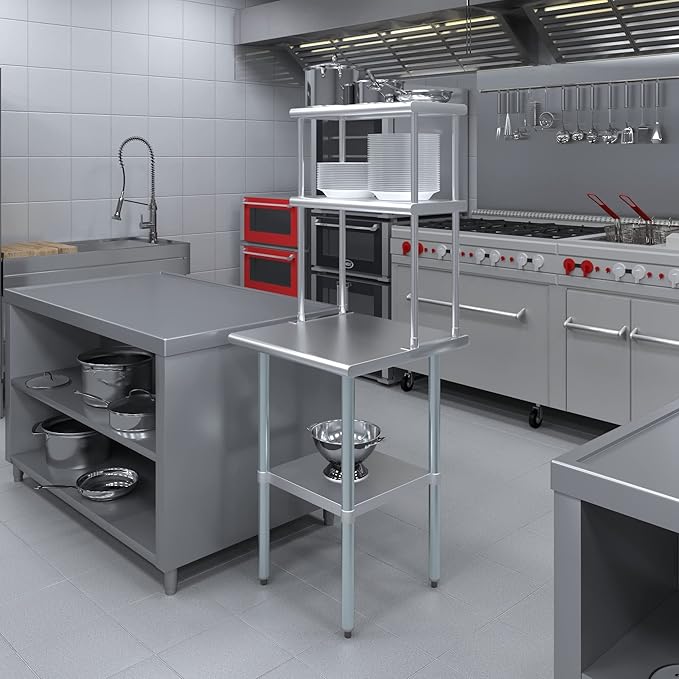 AmGood Double OverShelf Stainless Steel NSF - Many (24" Long x 12" Deep)-Ruum Studio Home