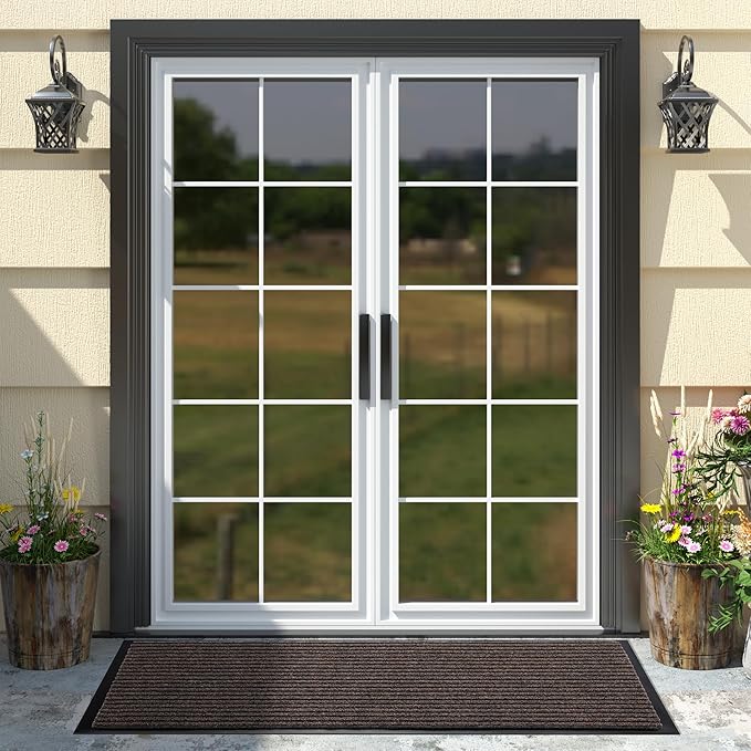 Yimobra Front Door Mat Outdoor Indoor Entrance, 100% Waterproof All-Season All Weather Doormat, Welcome Matt Outside Entry, Non Slip, Low Profile, Heavy Duty Patio Porch Floor Mats,47 x 24-Ruum Studio Home