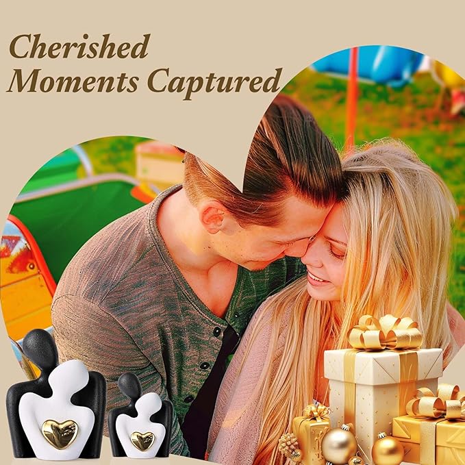 XMGZQ Mini Couple Statue Tv Stand Decor Items for Living Room Home Decor,Bedroom Decor for Couples Sculpture for Anniversary Wedding,Love Gifts for Couples 2025,Knick Knacks for Shelves-Ruum Studio Home