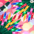 100LIGHTS Multi Extra-Bright with End Connectors Christmas Decorative Lights 5.98m UL Certified Mini String Light Set Waterproof for Home Garden Holiday Christmas Tree Party Patio Wedding-Ruum Studio Home