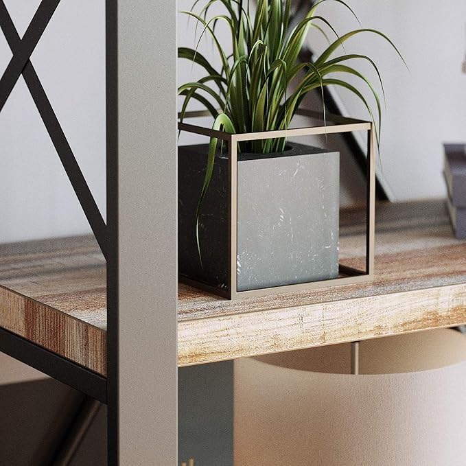 IRONCK Bookshelves Double Wide 6-Tier 76" H, Open Large Bookcase, Industrial Style Shelves for Home Office, Easy Assembly-Ruum Studio Home