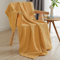 PHF 100% Cotton Waffle Weave Throw Blanket, Soft Lightweight Breathable Cozy Summer Throws for Couch Bed Sofa, Luxury Aesthetic Woven Blanket for Home Decor & Office, 50"x60", Ginger/Honey Yellow-Ruum Studio Home